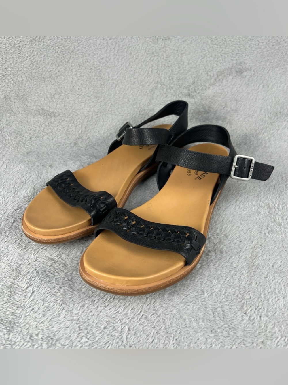 Kork Ease Yucca Sandals Women's Size 11 Braid Black Leather Adjustable Strap